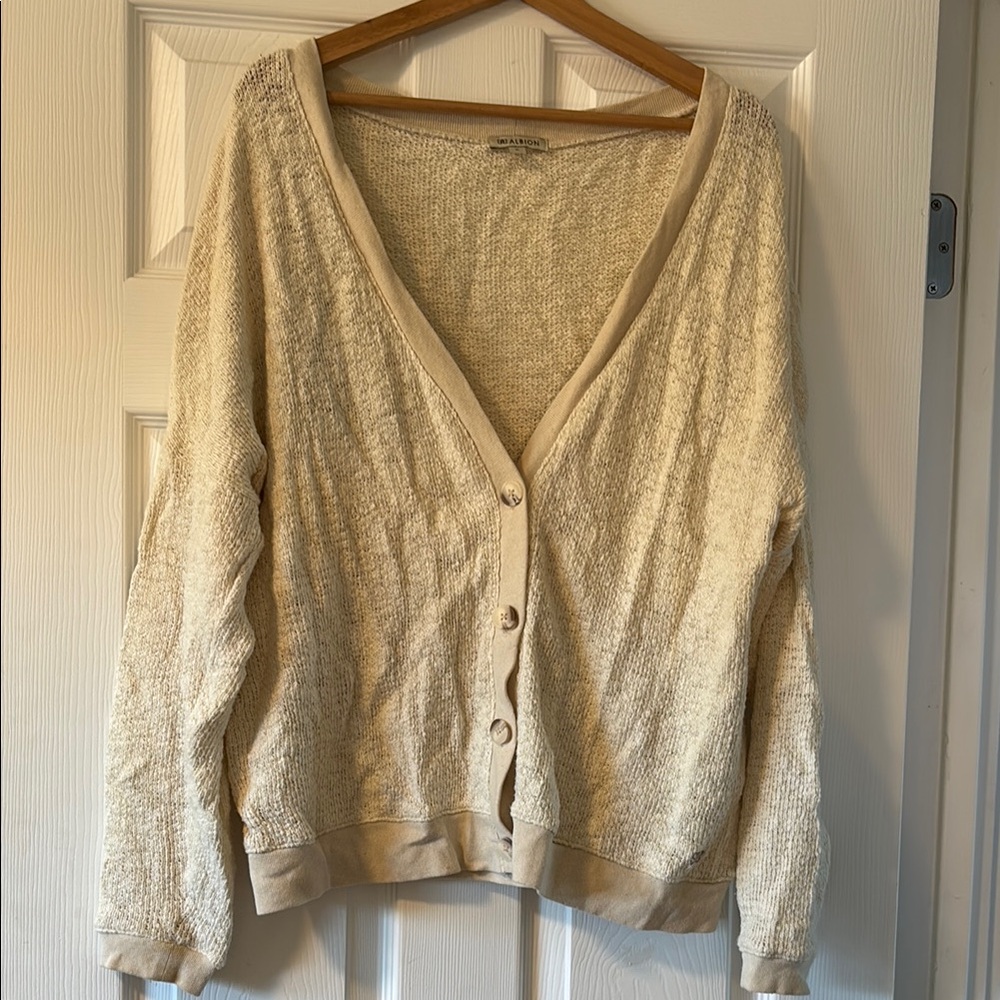 Albion Cream Cardigan Sweater oversized Knit
